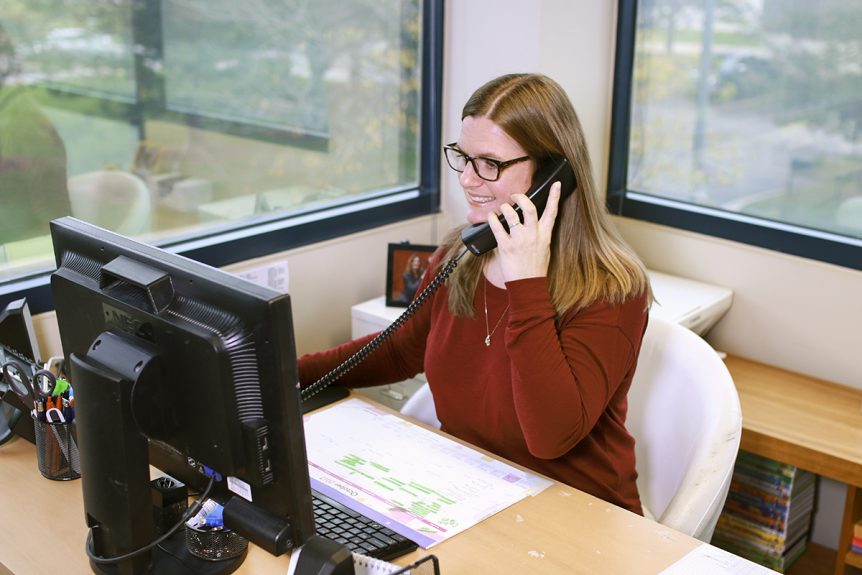 View of Wendy Answering Calls